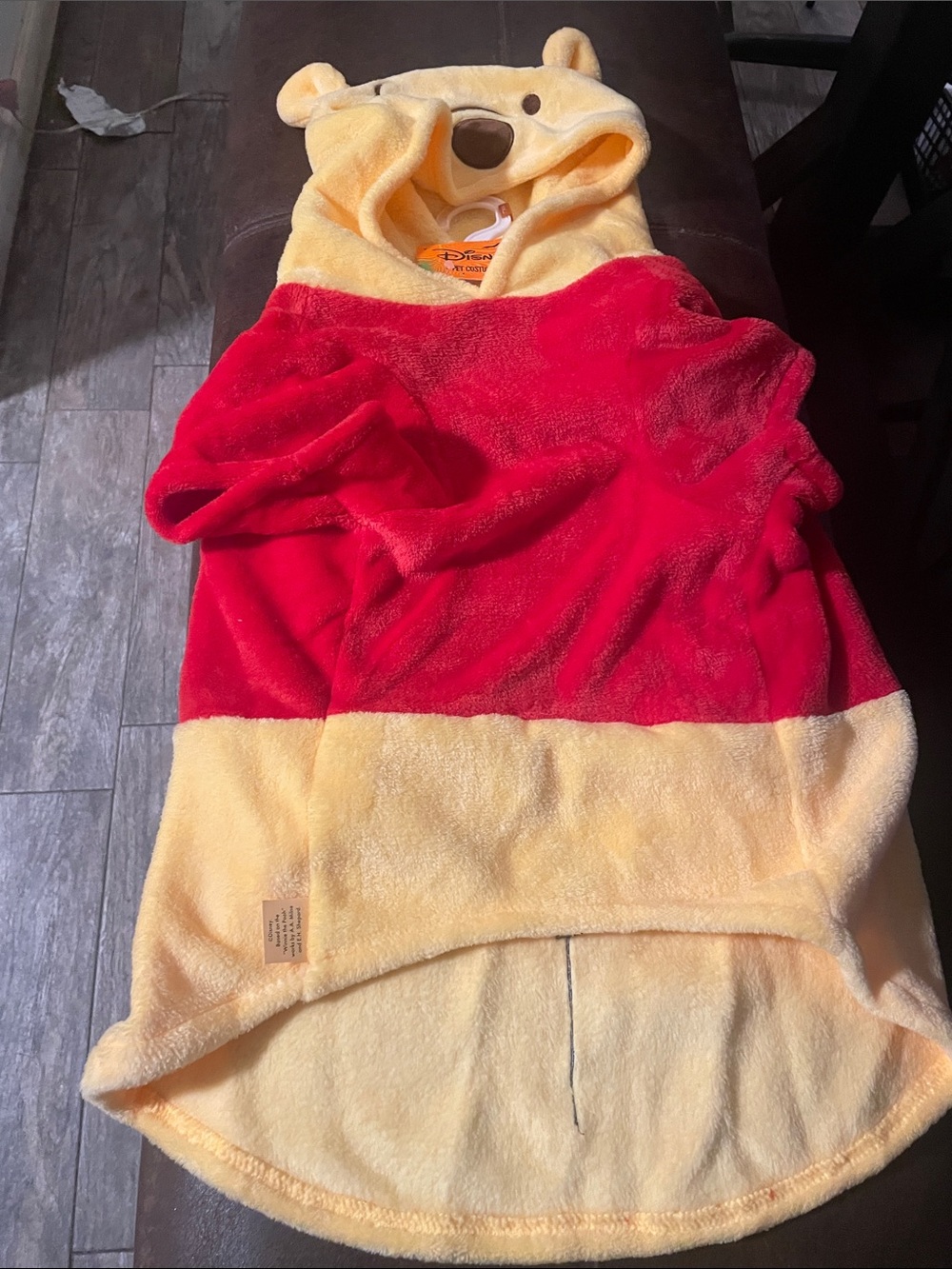 Dog costume Winnie the Pooh hooded pullover/blanket